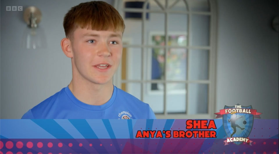 KI Coach Shea and Playing Sister Anya who started at KI Juniors appear on CBBC